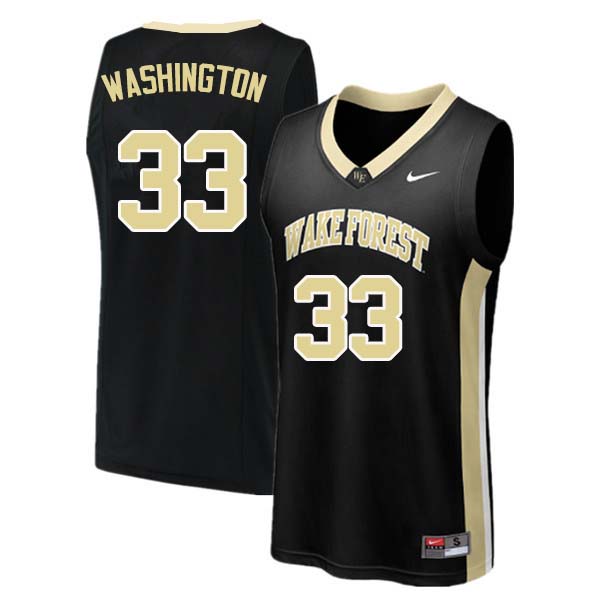 #33 Rich Washington Wake Forest Demon Deacons College Basketball Jerseys Sale-Black